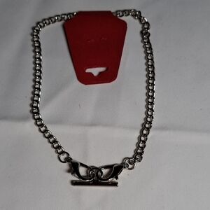 Silver Chain Necklace with Toggle Clasp